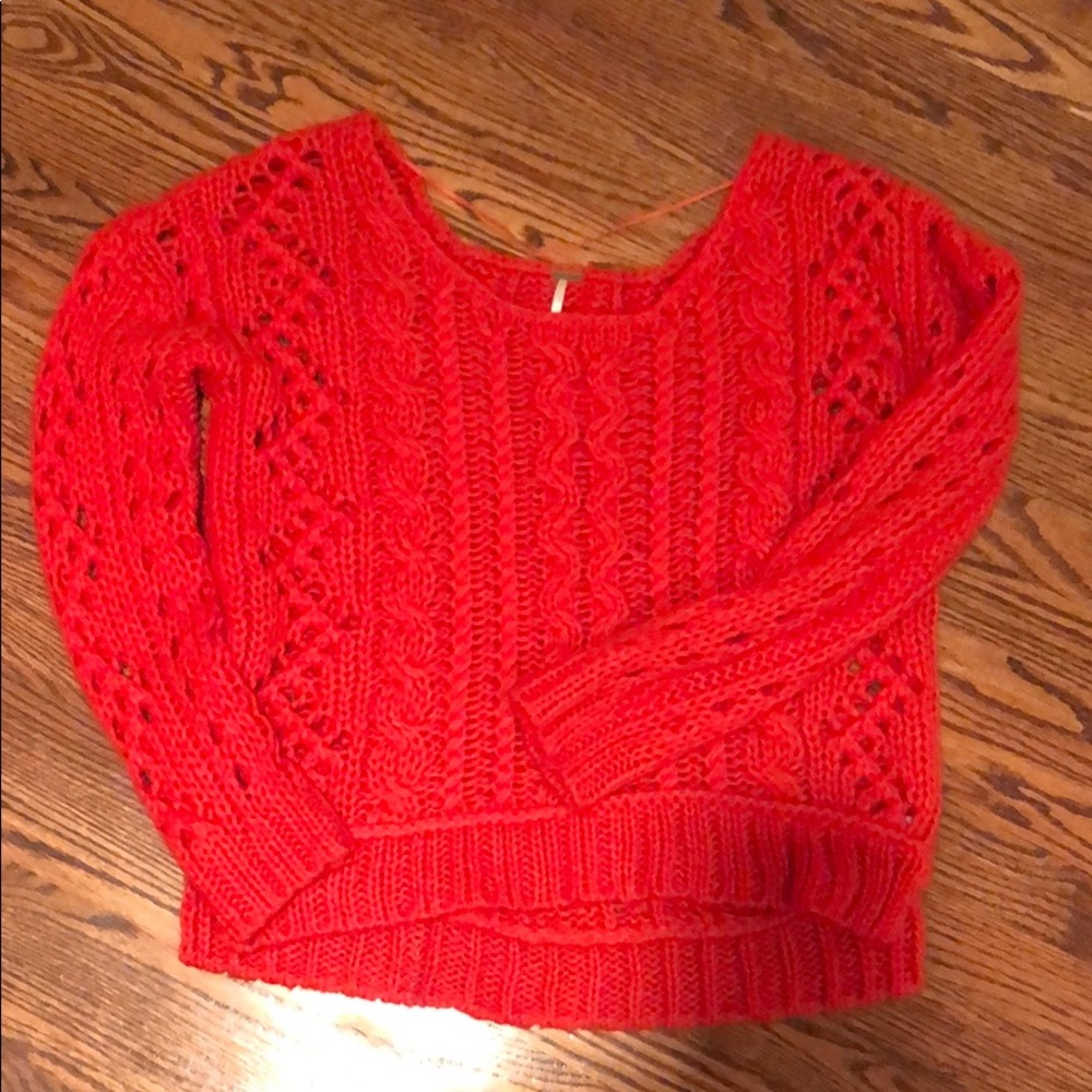 Free people red sweater